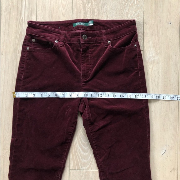 Lauren Ralph Lauren Burgundy Corduroy Premier Straight Pants Size 6P - Picture 6 of 16